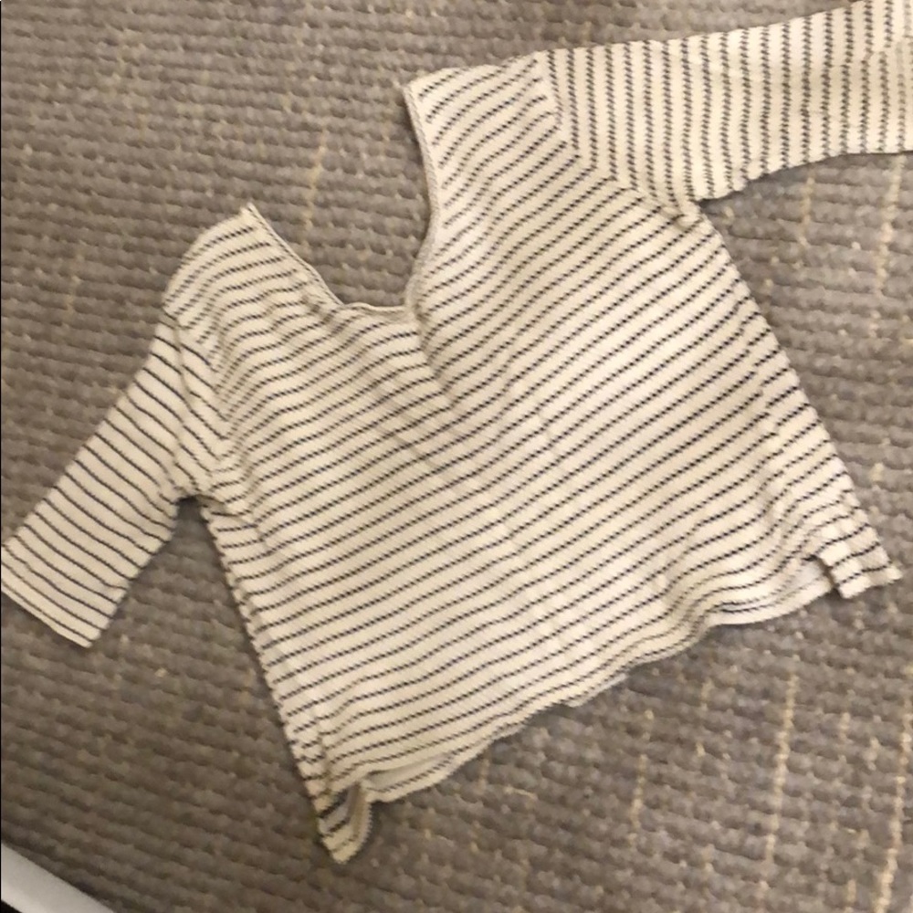 Zara textured knit boxy cropped T-shirt top blouse